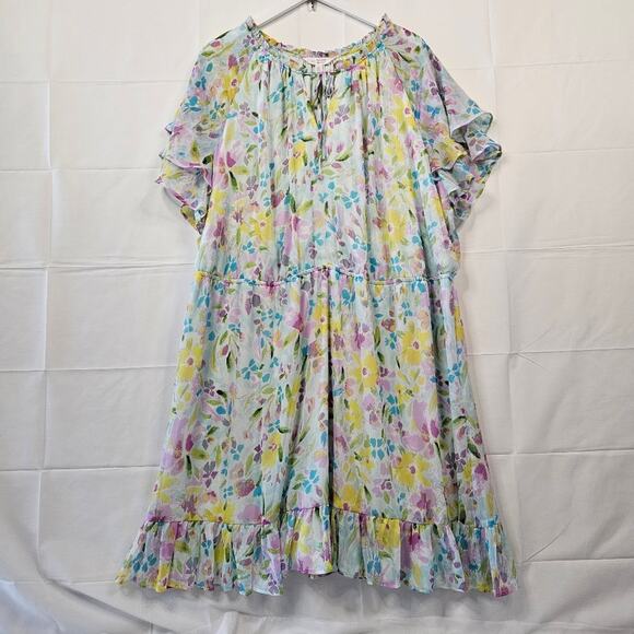 LC Lauren Conrad Dresses & Skirts - LC Lauren Conrad Women's Ruffle Sleeve Floral Dress Size 3X